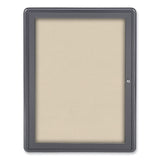 Ghent Ovation 1 Door Enclosed Beige Fabric Bulletin Board w/Gray Frame, 24.13x33.75, Aluminum Frame, Ships in 7-10 Business Days (GHEOVG1F90) Each