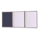Ghent VisuALL PC Whiteboard Cabinet, Blue Fabric Bulletin Board Exterior Doors, 36x24, Aluminum Frame, Ships in 7-10 Business Days (GHE41301) Each