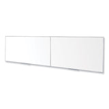 Ghent Magnetic Porcelain Whiteboard with Satin Aluminum Frame, 193 x 48.5, White Surface, Ships in 7-10 Business Days (GHEM14164) Each