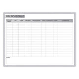 Ghent OR Schedule Magnetic Whiteboard, 48.5 x 36.5, White/Gray Surface, Satin Aluminum Frame, Ships in 7-10 Business Days (GHEGRPM313S34) Each