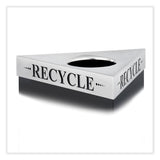 Safco® Trifecta Waste Receptacle Lid. Laser Cut "RECYCLE" Inscription, 20w x 20d x 3h, Stainless Steel, Ships in 1-3 Business Days (SAF9560RE) Each