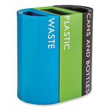 Safco® Mixx Recycling Center Half-Round Receptacle, 23 gal, Steel, Blue, Ships in 1-3 Business Days (SAF9447BU) Each