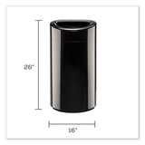 Safco® Open Top Oval Waste Receptacle, 14 gal, Steel, Black, Ships in 1-3 Business Days (SAF9921BL) Each