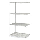 Safco® Industrial Add-On Unit, Four-Shelf, 36w x 24d x 72h, Steel, Metallic Gray, Ships in 1-3 Business Days (SAF5289GR)