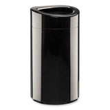 Safco® Open Top Oval Waste Receptacle, 14 gal, Steel, Black, Ships in 1-3 Business Days (SAF9921BL) Each