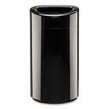 Safco® Open Top Oval Waste Receptacle, 14 gal, Steel, Black, Ships in 1-3 Business Days (SAF9921BL) Each