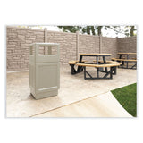 Safco® Canmeleon Recessed Panel Receptacles, Side-Open, 38 gal, Polyethylene, Tan, Ships in 1-3 Business Days (SAF9476TN) Each