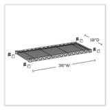 Safco® Commercial Extra Shelf Pack, 36w x 18d x 1h, Steel, Black, 2/Pack (SAF5243BL) Each