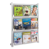 Safco® Luxe Magazine Rack, 9 Compartments, 31.75w x 5d x 41h, Clear/Silver, Ships in 1-3 Business Days (SAF4134SL) Each