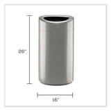 Safco® Open Top Oval Waste Receptacle, 14 gal, Steel, Silver, Ships in 1-3 Business Days (SAF9921SL) Each