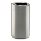 Safco® Open Top Oval Waste Receptacle, 14 gal, Steel, Silver, Ships in 1-3 Business Days (SAF9921SL) Each
