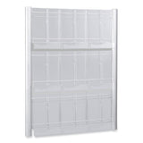 Safco® Luxe Magazine Rack, 9 Compartments, 31.75w x 5d x 41h, Clear/Silver, Ships in 1-3 Business Days (SAF4134SL) Each