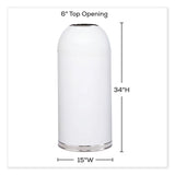 Safco® Open Top Dome Receptacle, 15 gal, Steel, White, Ships in 1-3 Business Days (SAF9639WH) Each