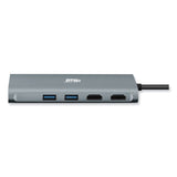 Adesso 9-in-1 USB Type-C Docking Station, 2 HDMI/3 USB C/SD and TF Slot/RJ45, Gray/Black (ADEAUH4040) Each