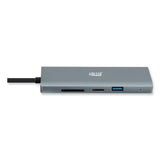 Adesso 9-in-1 USB Type-C Docking Station, 2 HDMI/3 USB C/SD and TF Slot/RJ45, Gray/Black (ADEAUH4040) Each