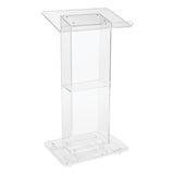 Oklahoma Sound® Clear Acrylic Lectern with Shelf, 24 x 15 x 46, Clear, Ships in 1-3 Business Days (NPS401S) Each