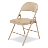 BASICS by NPS® 950 Series Vinyl Padded Steel Folding Chair, Supports Up to 250 lb, 17.75" Seat Height, Beige, 4/Carton,Ships in 1-3 Bus Days (NPS951) Case of 4