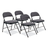 BASICS by NPS® 970 Series Fabric Padded Steel Folding Chair, Supports 250 lb, 17.75" Seat Ht, Star Trail Blue, 4/CT,Ships in 1-3 Bus Days (NPS974) Case of 4