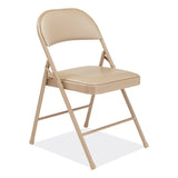 BASICS by NPS® 950 Series Vinyl Padded Steel Folding Chair, Supports Up to 250 lb, 17.75" Seat Height, Beige, 4/Carton,Ships in 1-3 Bus Days (NPS951) Case of 4