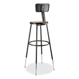 NPS® 6200 Series 32"-39" Height Adj Heavy Duty Stool With Backrest, Supports 500 lb, Brown Seat, Black Base, Ships in 1-3 Bus Days (NPS6230HB10) Each