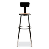 NPS® 6200 Series 32"-39" Height Adj Heavy Duty Stool With Backrest, Supports 500 lb, Brown Seat, Black Base, Ships in 1-3 Bus Days (NPS6230HB10) Each