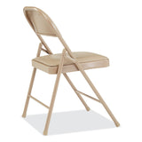 BASICS by NPS® 950 Series Vinyl Padded Steel Folding Chair, Supports Up to 250 lb, 17.75" Seat Height, Beige, 4/Carton,Ships in 1-3 Bus Days (NPS951) Case of 4
