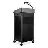 Oklahoma Sound® Greystone Lectern with Sound, 23.5 x 19.25 x 45.5, Charcoal Gray, Ships in 1-3 Business Days (NPSGSLS) Each