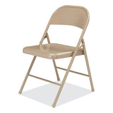 BASICS by NPS® 900 Series All-Steel Folding Chair, Supports 250lb, 17.75" Seat Height, Beige Seat/Back/Base, 4/CT,Ships in 1-3 Business Days (NPS901) Case of 4
