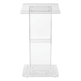 Oklahoma Sound® Clear Acrylic Lectern with Shelf, 24 x 15 x 46, Clear, Ships in 1-3 Business Days (NPS401S) Each