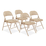 BASICS by NPS® 950 Series Vinyl Padded Steel Folding Chair, Supports Up to 250 lb, 17.75" Seat Height, Beige, 4/Carton,Ships in 1-3 Bus Days (NPS951) Case of 4