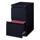 Hirsh Industries® Full-Width Pull 20 Deep Mobile Pedestal File, 2-Drawer: File/File, Letter, Black, 15x19.88x27.75, Ships in 4-6 Business Days (HID18578) Each