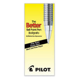 Pilot® Better Ballpoint Pen, Stick, Fine 0.7 mm, Black Ink, Smoke Barrel, Dozen (PIL35011) 1 Dozen