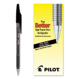 Pilot® Better Ballpoint Pen, Stick, Fine 0.7 mm, Black Ink, Smoke Barrel, Dozen (PIL35011) 1 Dozen