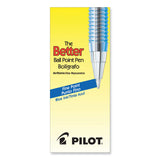 Pilot® Better Ballpoint Pen, Stick, Fine 0.7 mm, Blue Ink, Translucent Blue Barrel, Dozen (PIL36011) 1 Dozen