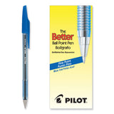 Pilot® Better Ballpoint Pen, Stick, Fine 0.7 mm, Blue Ink, Translucent Blue Barrel, Dozen (PIL36011) 1 Dozen