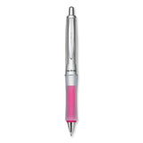 Pilot® Dr. Grip Center of Gravity Ballpoint Pen, Retractable, Medium 1 mm, Black Ink, Silver/Pink Grip Barrel (PIL36182) Each
