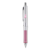 Pilot® Dr. Grip Center of Gravity Breast Cancer Awareness Ballpoint Pen, Retractable, Medium 1mm, Black Ink, Silver/Pink Barrel (PIL36192) Each