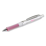 Pilot® Dr. Grip Center of Gravity Breast Cancer Awareness Ballpoint Pen, Retractable, Medium 1mm, Black Ink, Silver/Pink Barrel (PIL36192) Each