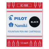 Pilot® Plumix Fountain Pen Refill Cartridge, Black Ink, 12/Box (PIL69100) Box of 12