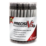 Pilot® Precise V5RT Roller Ball Pen, Retractable, Extra-Fine 0.5 mm, Black Ink, Black Barrel, 30/Pack (PIL84067) Pack of 30