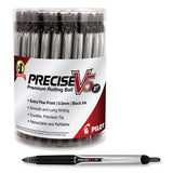 Pilot® Precise V5RT Roller Ball Pen, Retractable, Extra-Fine 0.5 mm, Black Ink, Black Barrel, 30/Pack (PIL84067) Pack of 30
