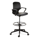 Safco® Shell Extended-Height Chair, Supports Up to 275 lb, 22" to 32" High Black Seat, Black Back/Base, Ships in 1-3 Business Days (SAF7014BL) Each