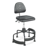 Safco® Task Master Deluxe Industrial Chair, Supports Up to 250 lb, 17" to 35" Seat Height, Black, Ships in 1-3 Business Days (SAF5120) Each