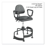 Safco® Task Master Deluxe Industrial Chair, Supports Up to 250 lb, 17" to 35" Seat Height, Black, Ships in 1-3 Business Days (SAF5120) Each