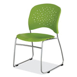 Safco® Reve GuestBistro Chair with Sled Base, Supports Up to 250 lb, 18" Seat Height, Green Seat/Back, Silver Base, 2/Carton (SAF6804GN) Case of 2