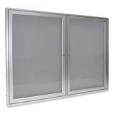 Ghent 2 Door Enclosed Vinyl Bulletin Board with Satin Aluminum Frame, 48 x 36, Silver Surface, Ships in 7-10 Business Days (GHEPA23648VX193) Each