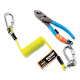 ergodyne® Squids 3130S Coiled Cable Lanyard with Carabiners, 2 lb Max Working Capacity, 6.5" to 48", Lime, Ships in 1-3 Business Days (EGO19130) Each