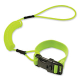 ergodyne® Squids 3157 Coiled Lanyard with Buckle, 2 lb Max Working Capacity, 12" to 48" Long, Lime, Ships in 1-3 Business Days (EGO19157) Each