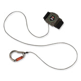 ergodyne® Squids 3002 Retractable Lanyard w/Carabiner+Belt-Loop Anchor, 2 lb Max Work Cap, 6" to 48", Gray, Ships in 1-3 Business Days (EGO19302) Each
