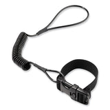 ergodyne® Squids 3157 Coiled Lanyard with Buckle, 2 lb Max Working Capacity, 12" to 48" Long, Black, Ships in 1-3 Business Days (EGO19156) Each